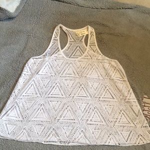 Distressed White Tank Top